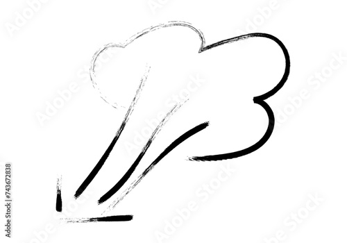 Icono de trazado negro de representación de soplido.