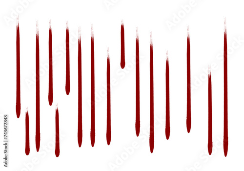 Salpicadura de sangre sobre fondo blanco.