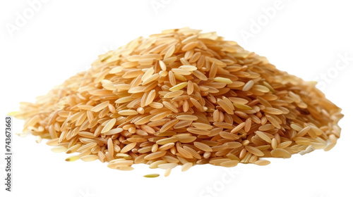 Brown rice, on transparent background, PNG format