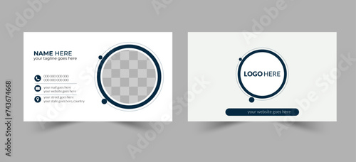 Modern and creative business card template -  minimal color business card design with photo place holder