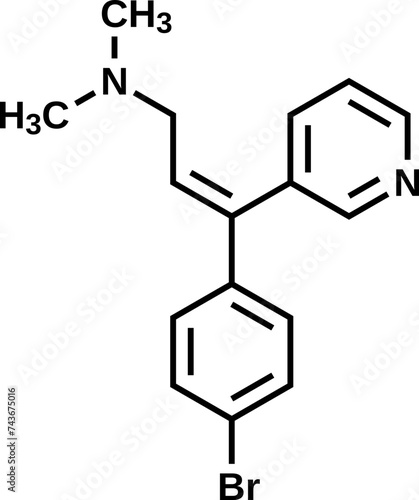 Zimelidine structural formula, vector illustration 