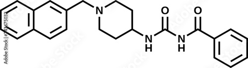 Panuramine structural formula, vector illustration