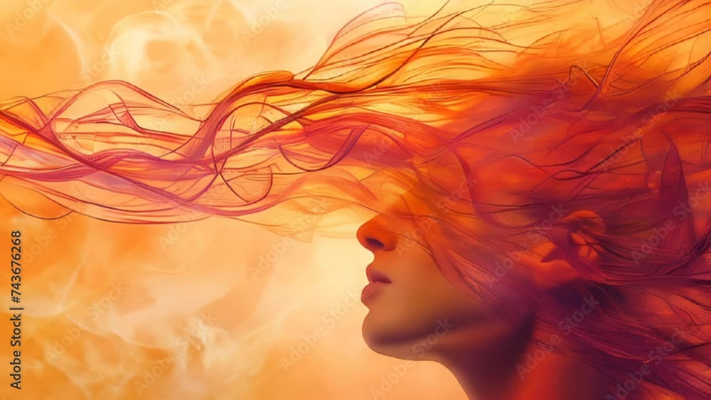 Dreamy woman meditative state of mind Dreamy woman meditative state of mind