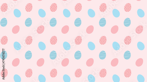 cute cartoon seamless easter pattern with blue and pink eggs. easter catholic pastel background with eggs