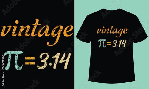 vintage pi day  t-shirt design template