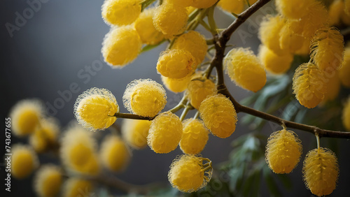 Mimosa flowers close up. Concept 8 March.