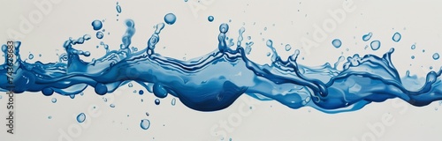 splashing paint in water with bubbles for backgrounds photo