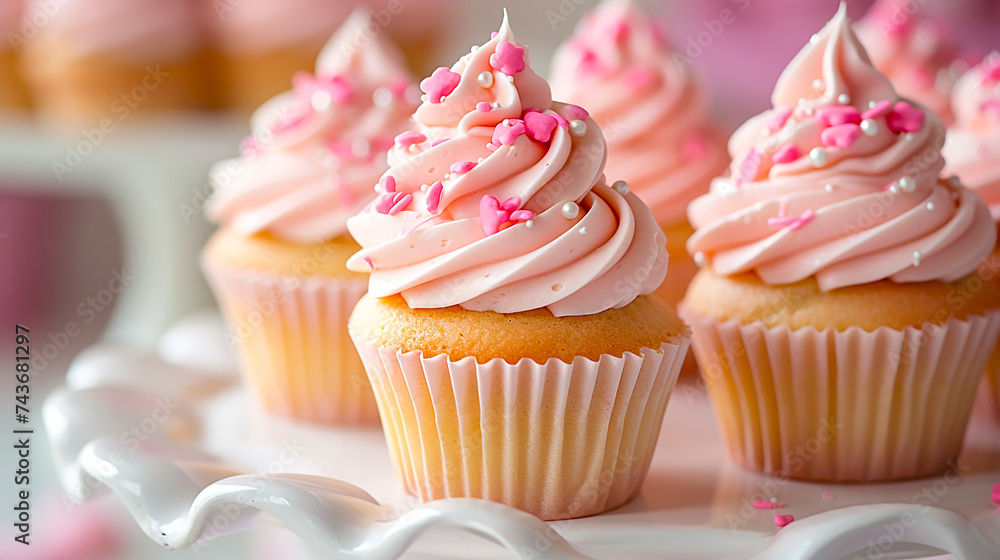 Cute and delicious cupcakes closeup image Cute and delicious cupcakes closeup image