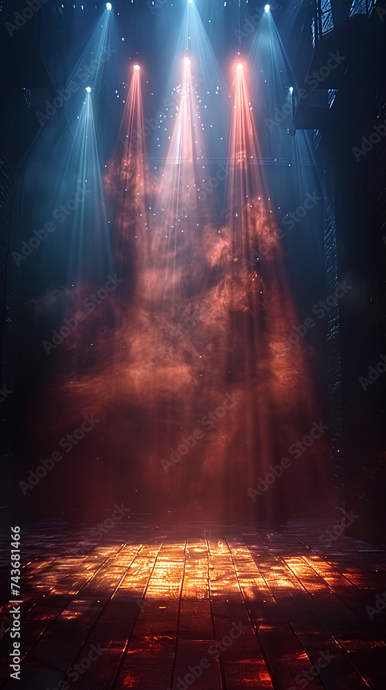 Artistic performances stage light background with spotlight entertainment show