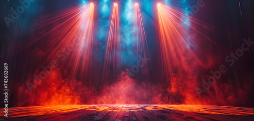 Artistic performances stage light background with spotlight entertainment show © Hamsyfr