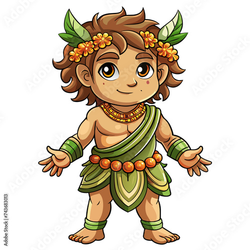 Dionysus, cute God, real print Style, Full body, white background