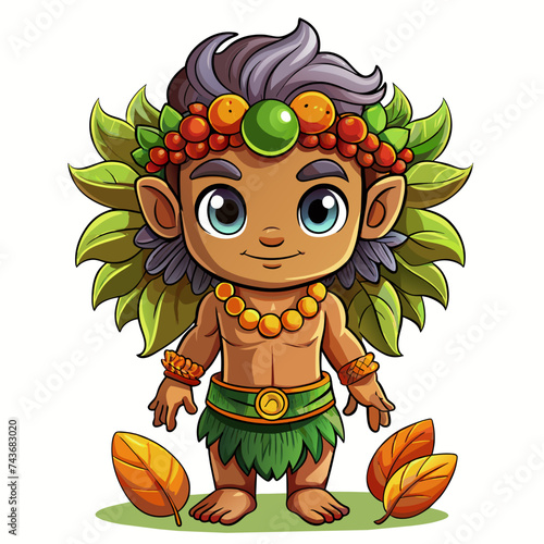 Dionysus, cute God, real print Style, Full body, white background