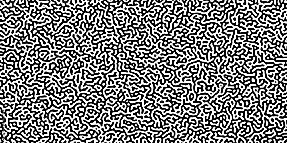 Turing reaction diffusion monochrome seamless pattern with chaotic ...