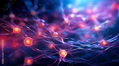 Neuronal Network Synapse Connectivity in Luminous Detail created with Generative AI technology.