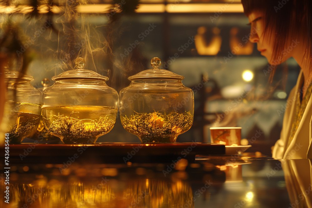 Embark on a journey of flavor with Gourmet Fusion Tea Collection, AI generated