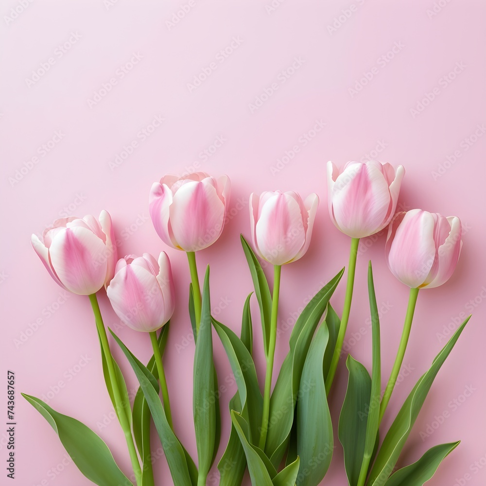 bouquet of tulips flowers on a pink background bouquet of tulips flowers on a pink background