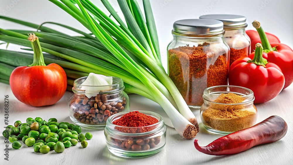 onions, vegetables, paprika, spices, garlic onions, vegetables, paprika, spices, garlic