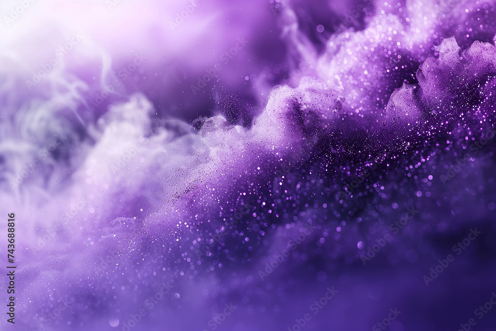 Obraz premium close up horizontal abstract image of purple shiny dust background Generative AI