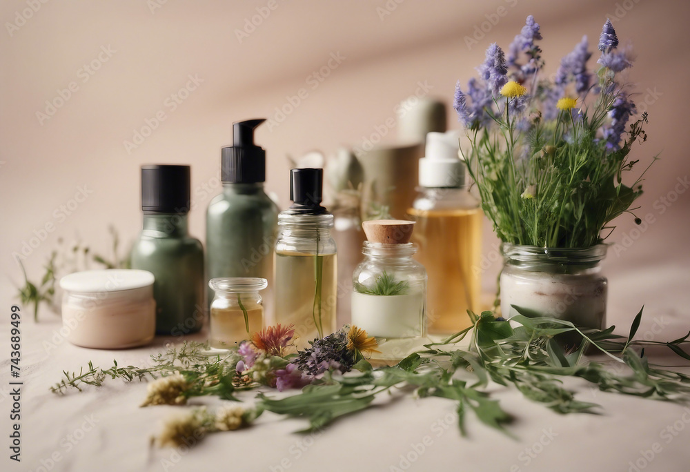Natural Cosmetics set Organic products and wild herbs and flowers Natural Cosmetics set Organic products and wild herbs and flowers