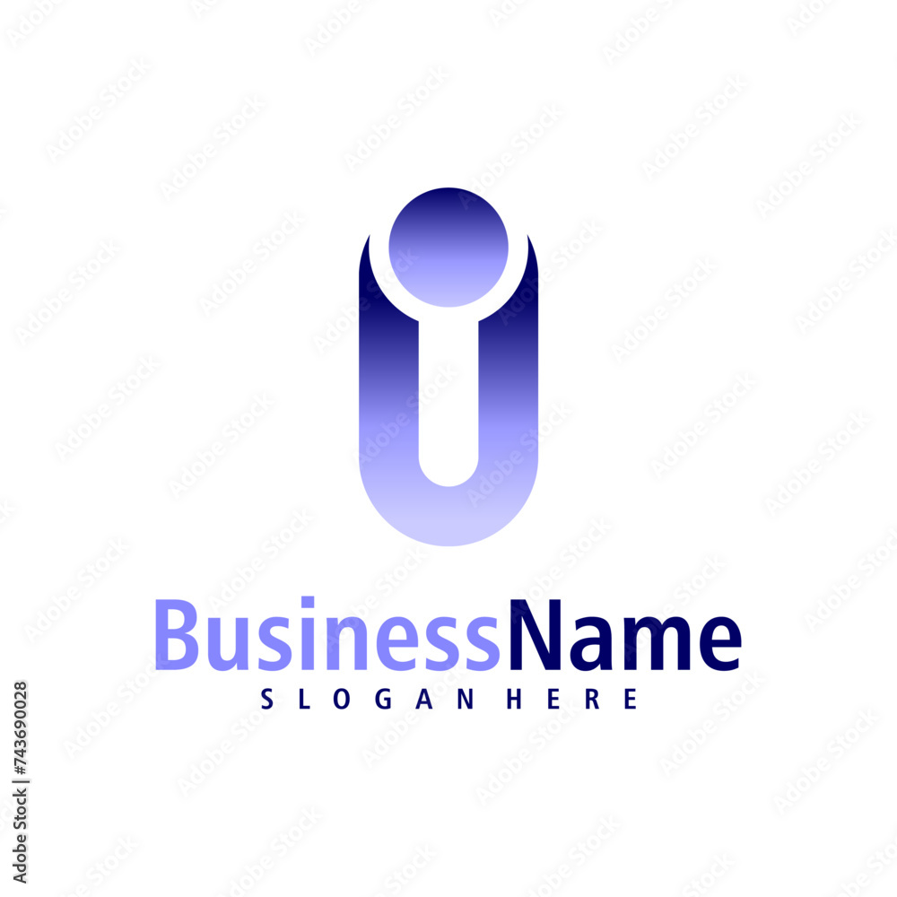 People with Letter I logo design vector. Creative Initial I logo concepts template People with Letter I logo design vector. Creative Initial I logo concepts template