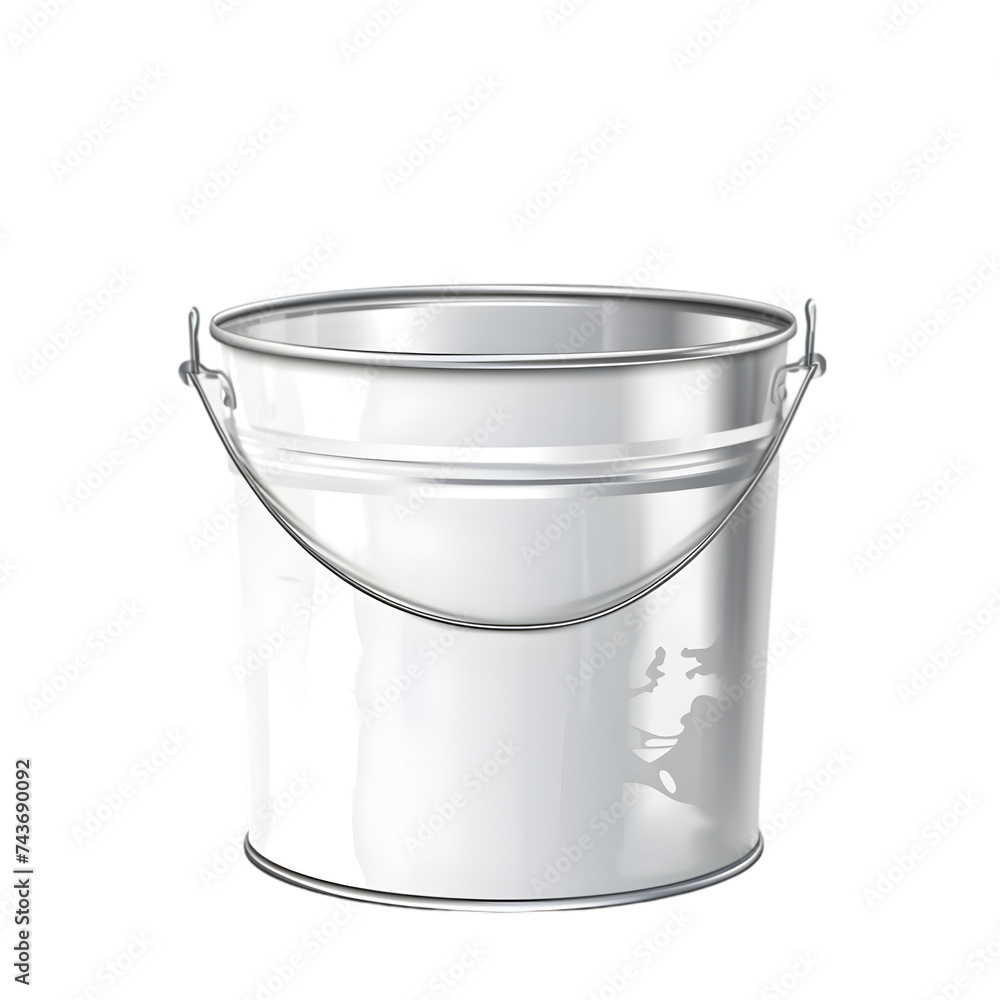 Paint can, white metal bucket isolated on transparent background,transparency Paint can, white metal bucket isolated on transparent background,transparency