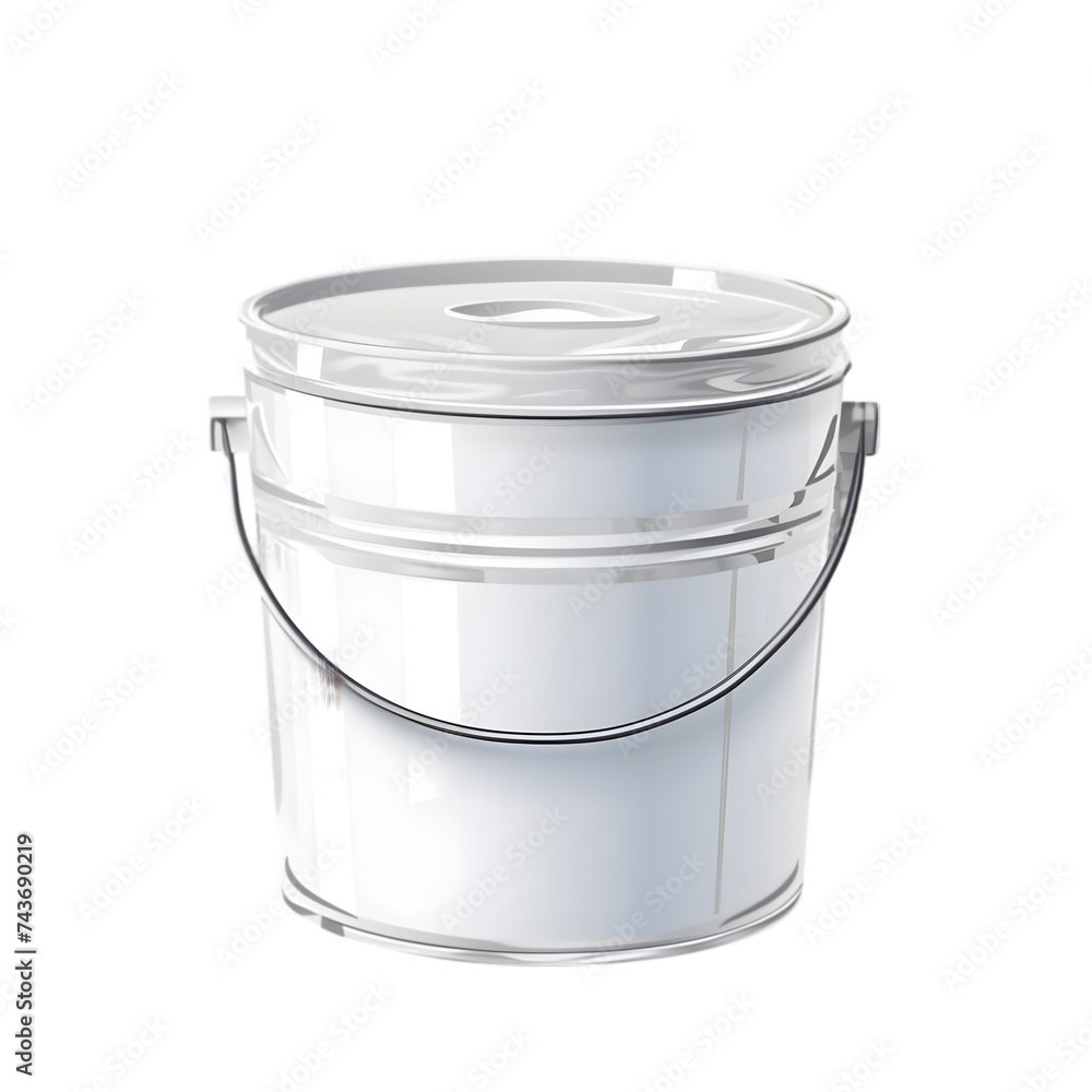 Paint can, white metal bucket isolated on transparent background,transparency Paint can, white metal bucket isolated on transparent background,transparency