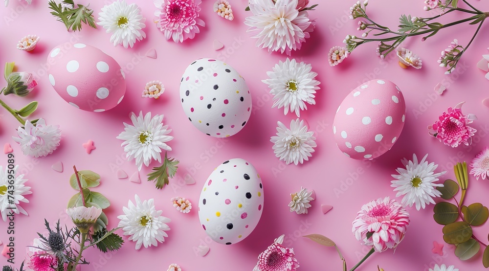  girly easter themed flat lay pattern 