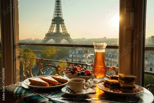 Parisian Breakfast with a View: Eiffel Tower and French Delights photo