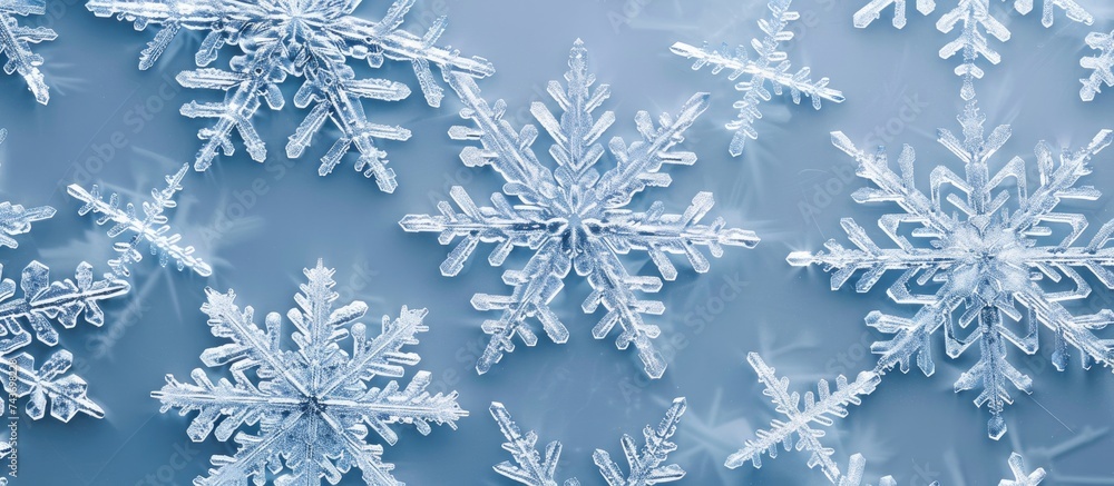 Snowflake texture, cold winter pattern background. Generative AI Snowflake texture, cold winter pattern background. Generative AI