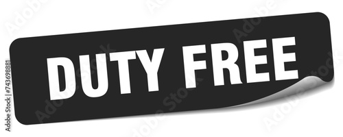 duty free sticker. duty free label