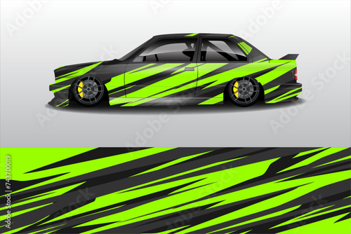 racing car sticker wrap design vector