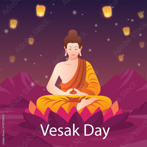 happy vesak day background illustration