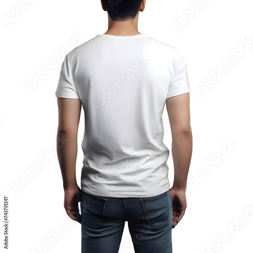 Mens blank white t shirt on a mannequin back view