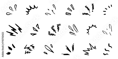 Sunburst sparkle icon collection. Doodle shine sunburst sparkle ray elements. Hand drawn charcoal pencil corner pop line surprise