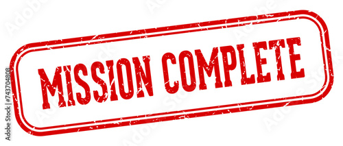 mission complete stamp. mission complete rectangular stamp on white background