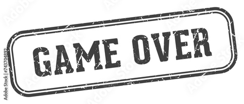 game over stamp. game over rectangular stamp on white background