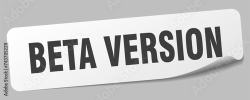 beta version sticker. beta version label