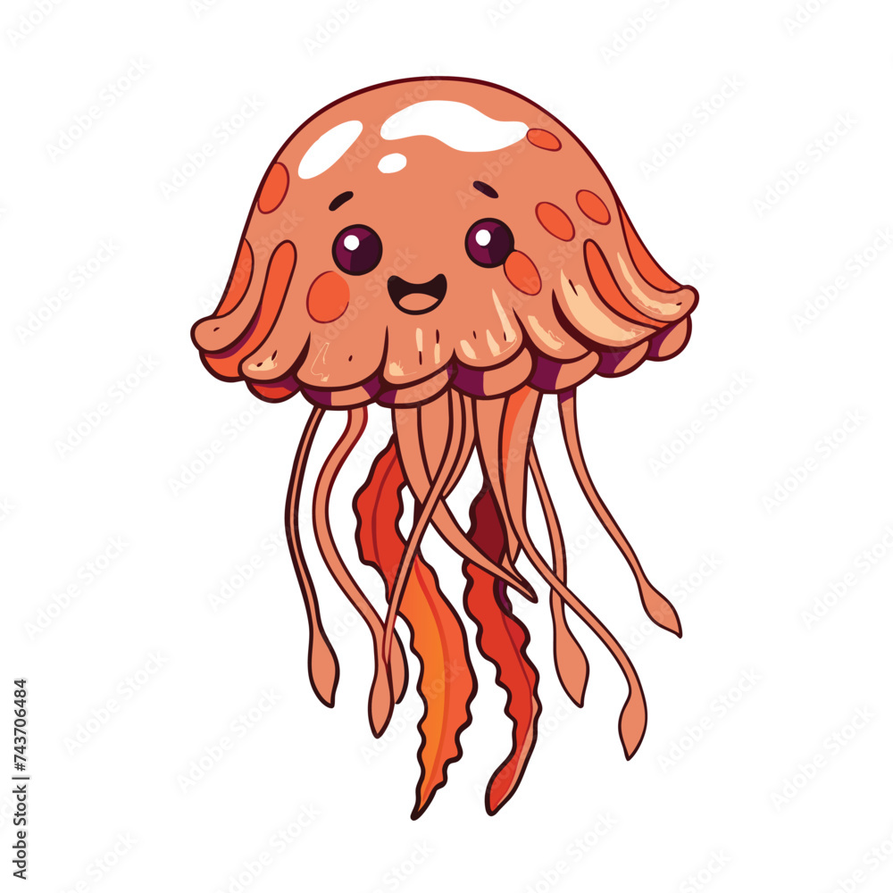 cute jelly fish cartoon