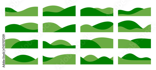 Green bush, dynamic shapes border, separator, divider collection