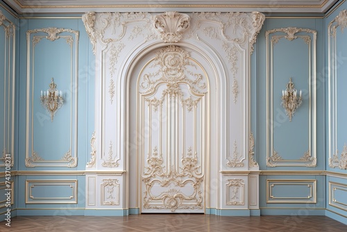 Baroque Style Carved Door Adorning Elegant Bedroom Decors photo