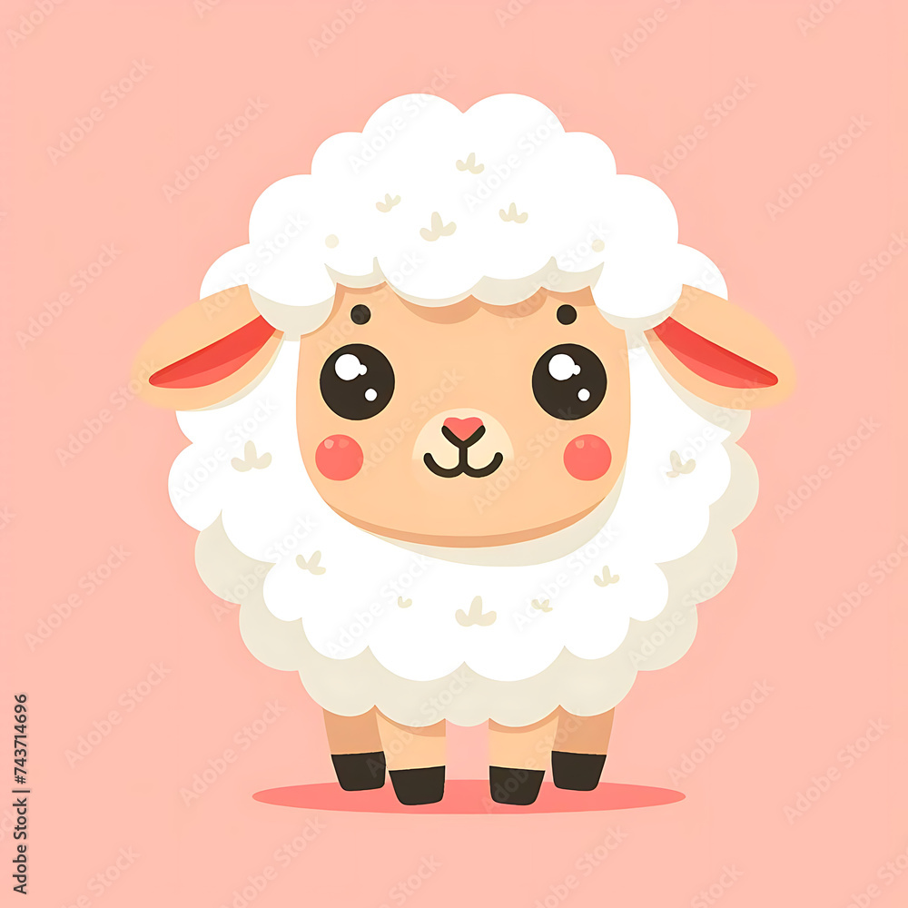 flat vector logo of a cute sheep flat vector logo of a cute sheep