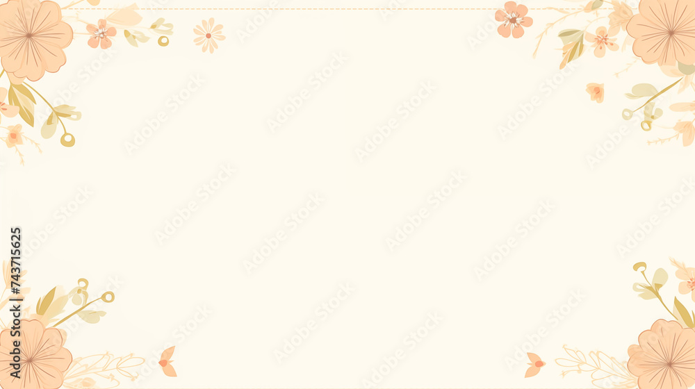 Illustration florale. Fleurs, plantes, feuilles. Espace vide de composition. Dessin minimaliste. Couleurs claires, pastel. Pour conception et création graphique. Illustration florale. Fleurs, plantes, feuilles. Espace vide de composition. Dessin minimaliste. Couleurs claires, pastel. Pour conception et création graphique.