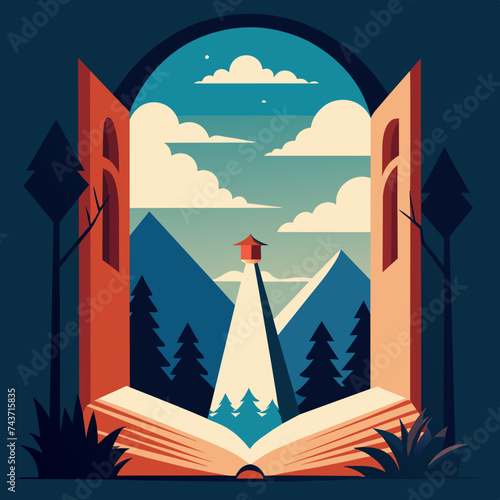 A book opening to reveal its secrets. vektor illustation