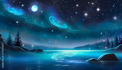 night landscape with stars wallpaper wallpaper ghost pirate ship floating on a cold dark blue sea landscape with a starry night sky background
