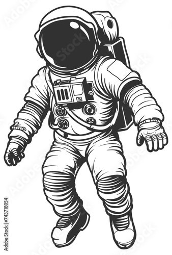 vector silhouette of an astronaut without background