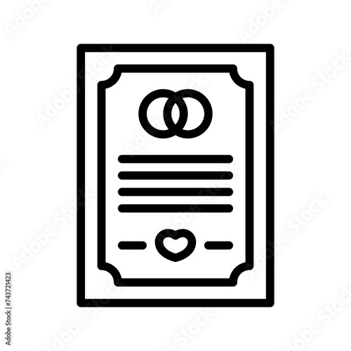 Wedding Contract icon set style collection in line, solid, flat, flat line style on white background