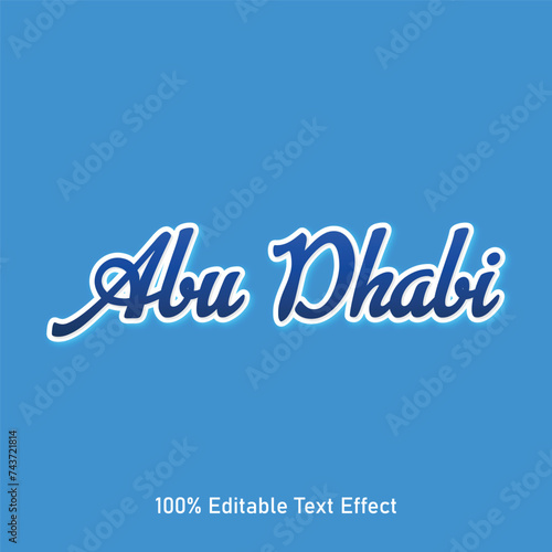 Abu Dhabi text effect vector. Editable college t-shirt design printable text effect vector. 3d text effect vector.