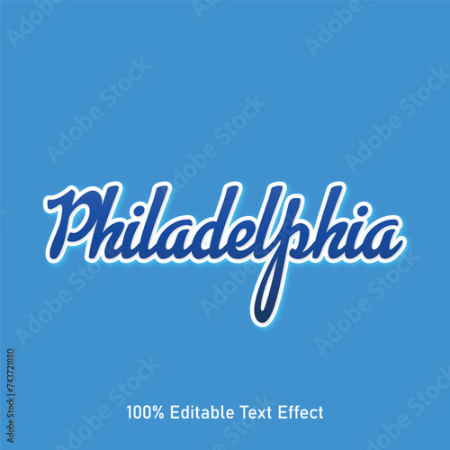 Philadelphia text effect vector. Editable college t-shirt design printable text effect vector. 3d text effect vector.