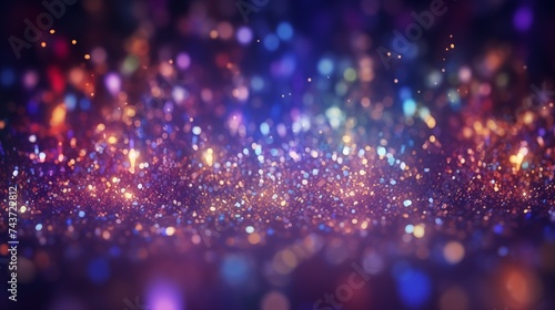 fantastic festive abstract background of glitter magic multicolor particles fly