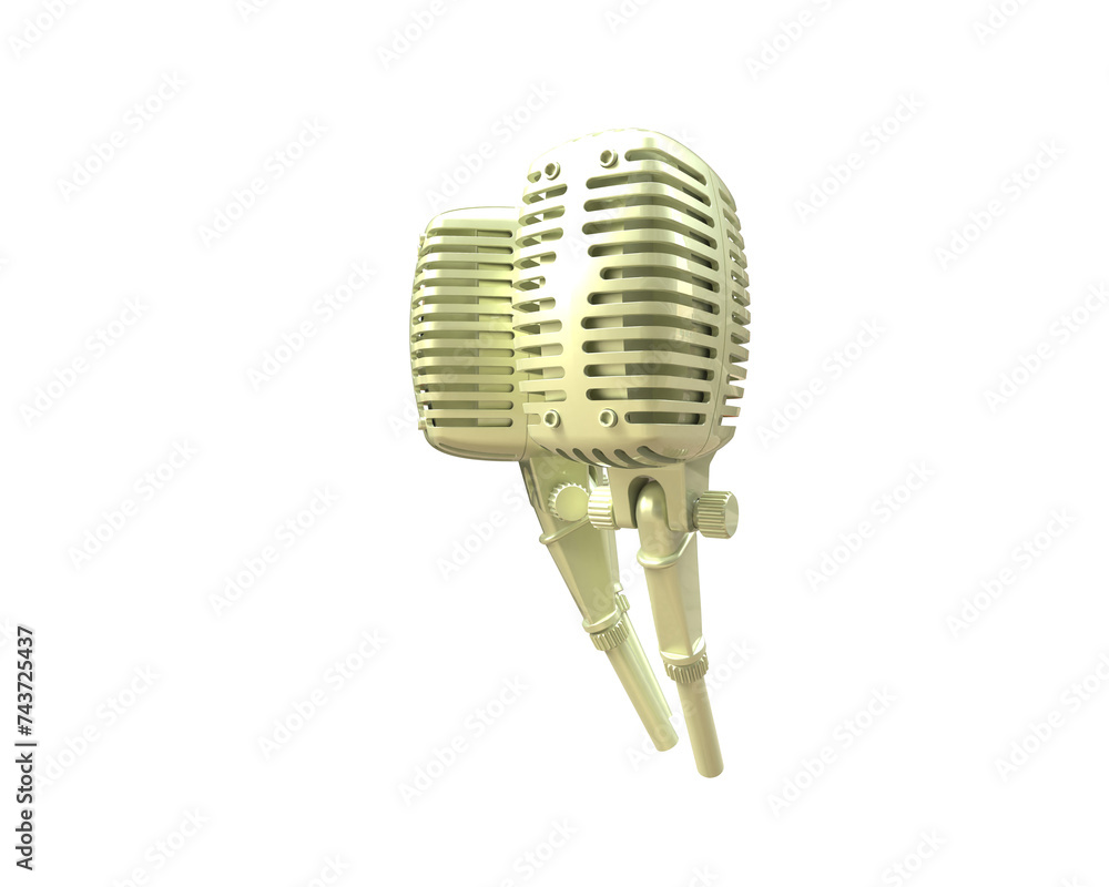 Fototapeta premium Microphone isolated on background. 3d rendering - illustration
